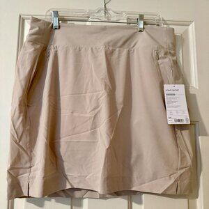 ATHLETA SOHO SKORT, COLOR ABALONE GRAY (GRAY-BEIGE), SIZE 14 TALL, NEW WITH TAGS
